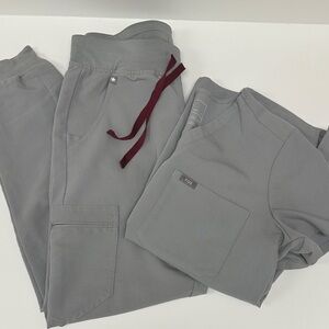 Figs cement coloured scrub set -Zamora and Catrina Small